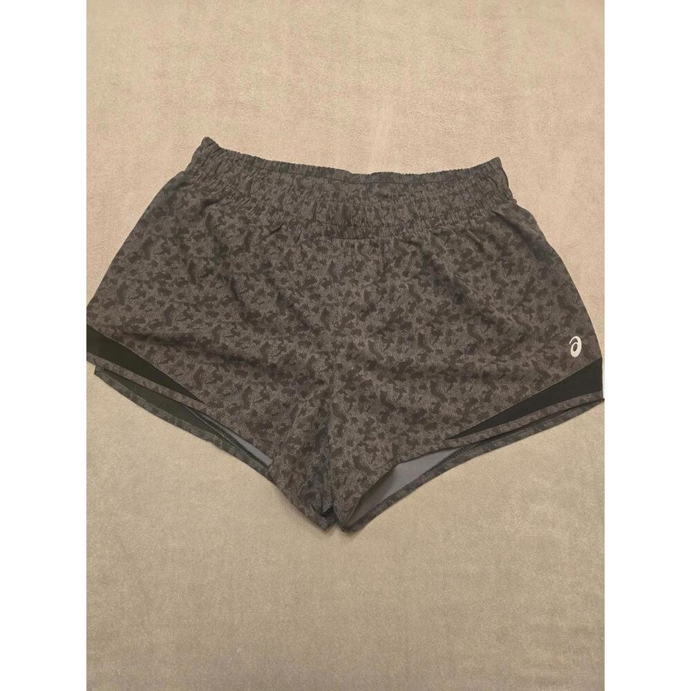 Asics Grey/Black Leopard Patterned Running Short … - image 1